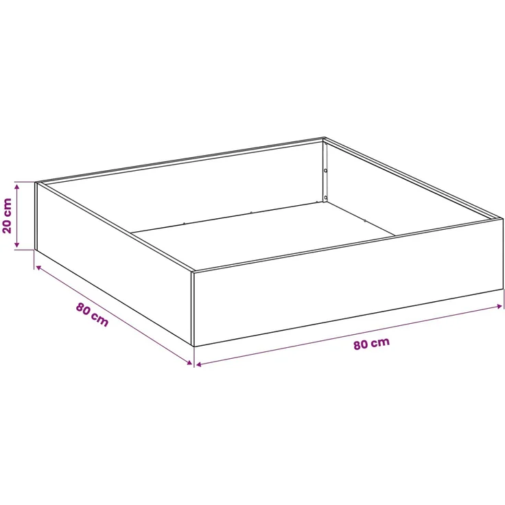 vidaXL Garten-Pflanzgefäß Silber 80 x 80 x 20 cm Edelstahl 8005016 – Bild 7