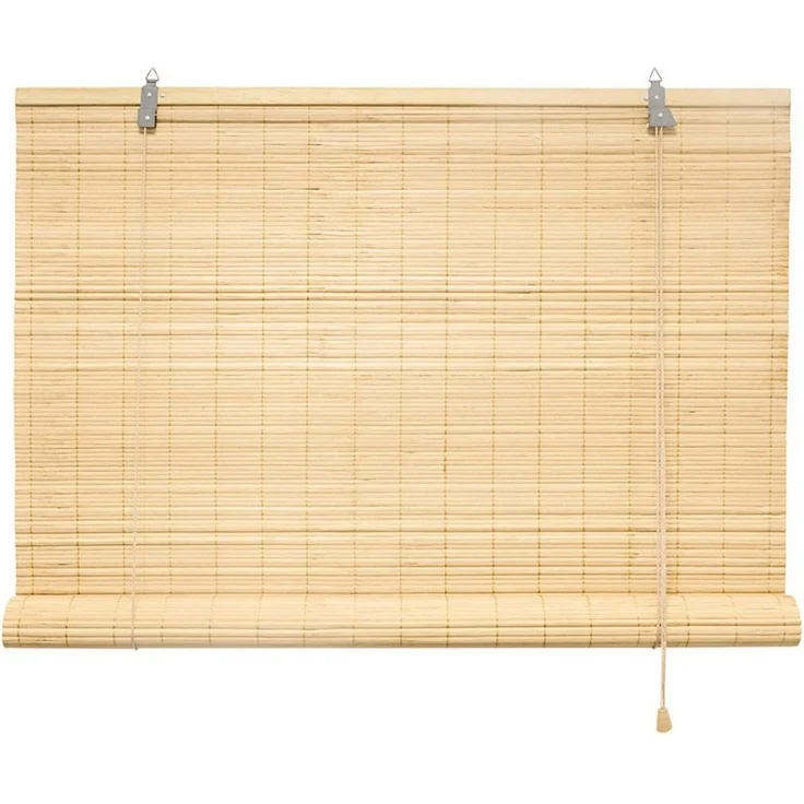Rollo Bambusrollo, 50 x 130 cm, natur, Victoria M, verdunkelnd, ohne Bohren, freihängend, verschraubt, ohne Bohren, zum Schrauben – Bild 4