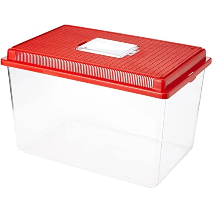 Ferplast Contenitore plastica piccoli animali GEO EXTRA LARGE Vasca acquario 11 L per pesci Terrario tartarughe insetti, Robusta plastica, Fessure di ventilazione, 35,6 x 23,4 x h 22,8 cm Rosso – Bild 1