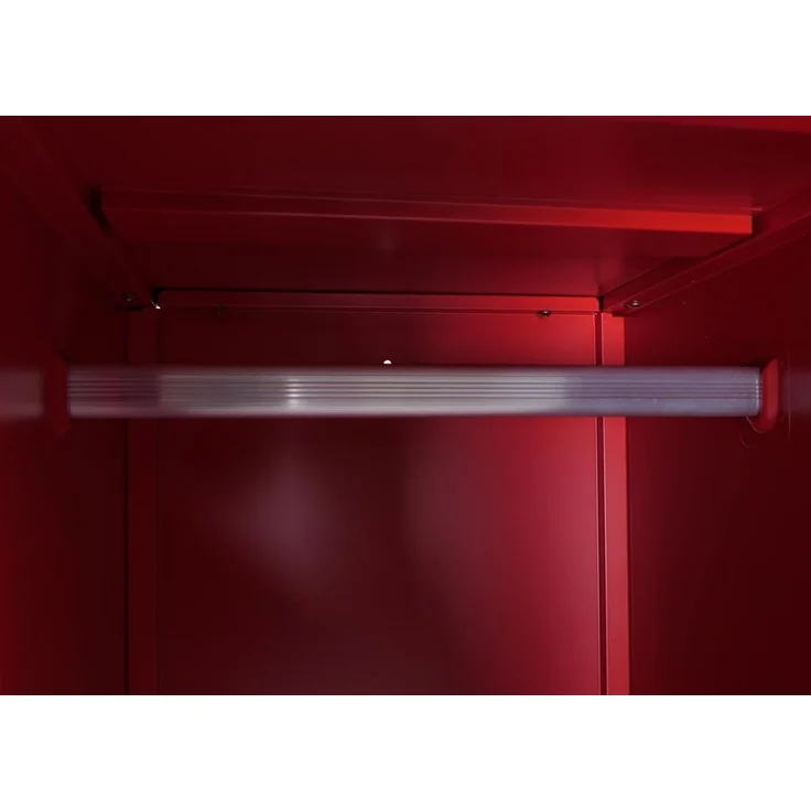 Spind HWC-P63, Schließfach Wertfachschrank Schließfachschrank Tür Kleiderstange, 90x38x45cm Stahl ~ rot – Bild 5