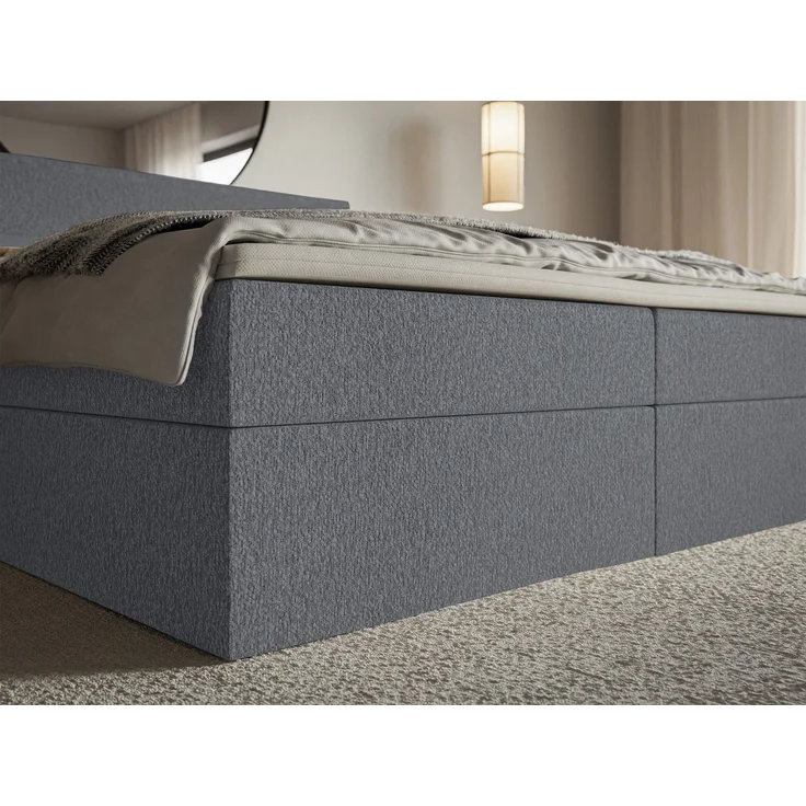 Selsey 'Softie' Boxspringbett 140x200 cm mit Topper und Stauraum, Chenille, Graphitgrau – Bild 7