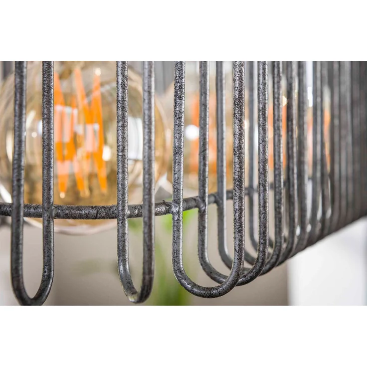 KAWOLA Hängeleuchte LORCA Hängelampe 5-flammig Metall silber 150 x 25 x 120 cm – Bild 5