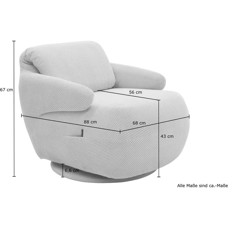 DOMO. collection Sessel 700015, Polstersessel, gepolsterte Rückenlehne, Rückenfunktion, Drehfunktion, Wippfunktion, Cocktailsessel, Loungesessel, 68 x 88 x 67 (BxTxH), schwarz – Bild 7