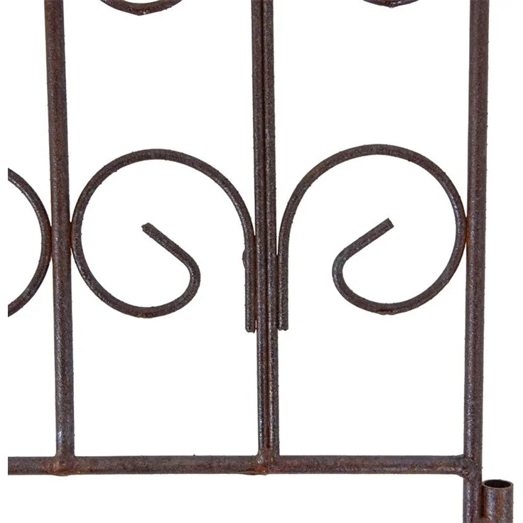 Schmuckzaun Metallzaun Gartenzaun 41x46 cm Zaunelemente 4er Set erweiterbar Rost – Bild 7