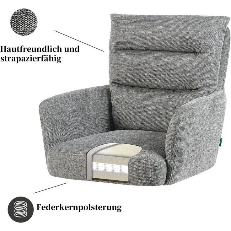 DUBI Möbel Polsterstuhl Mika-Juna (1 St), Federkern, Eiche geölt, 360° drehbar im 2er-Set – Bild 2