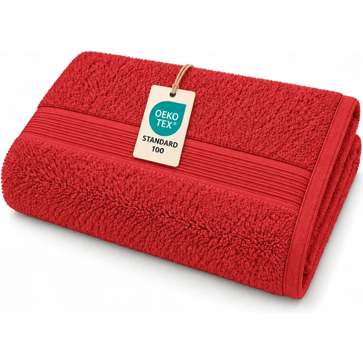 Exklusiv Heimtextil Handtuch Frottier 500 g/m² 80x200 cm Rot