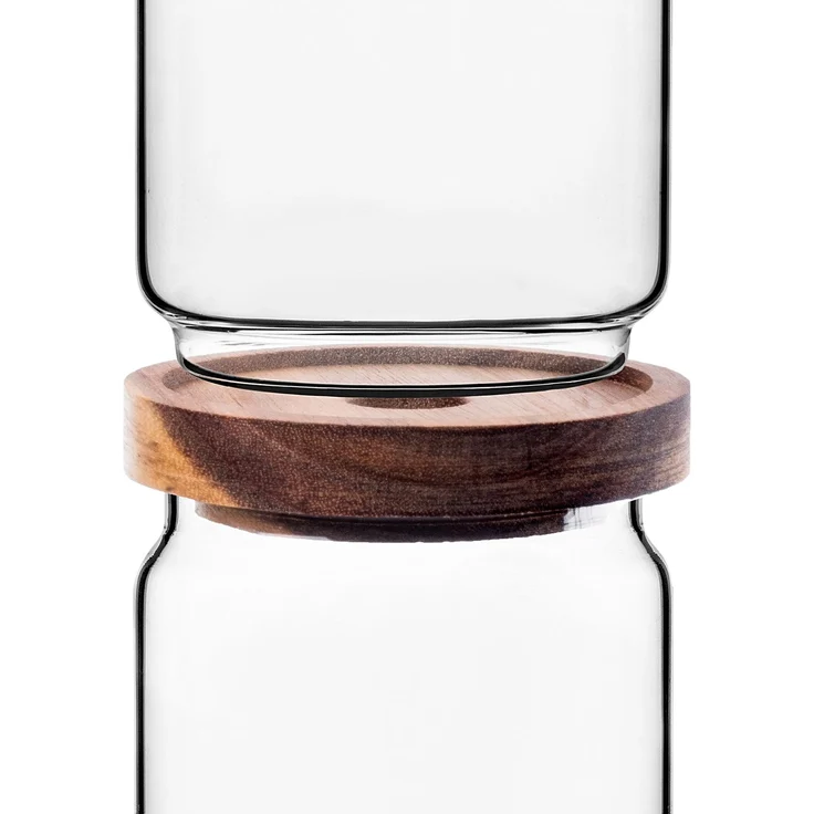 KADAX Vorratsglas 950ml mit Holzdeckel, Glasbehälter zur Aufbewahrung von Lebensmitteln, Vorratsgläser mit Deckel, Vorratsbehälter aus Glas, Vorratsdosen – Bild 5
