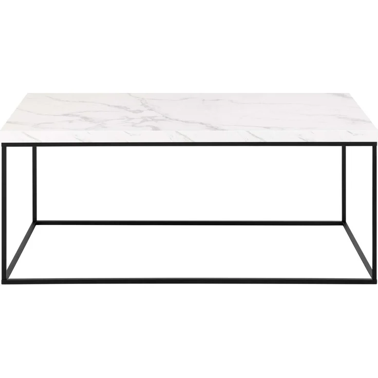 ACTONA GROUP Couchtisch Barossa Wohnzimmertisch, Sofatisch, Kaffeetisch, rechteckig, Steinoptik, schwarze Stahlbeine, Breite 110 cm – Bild 2