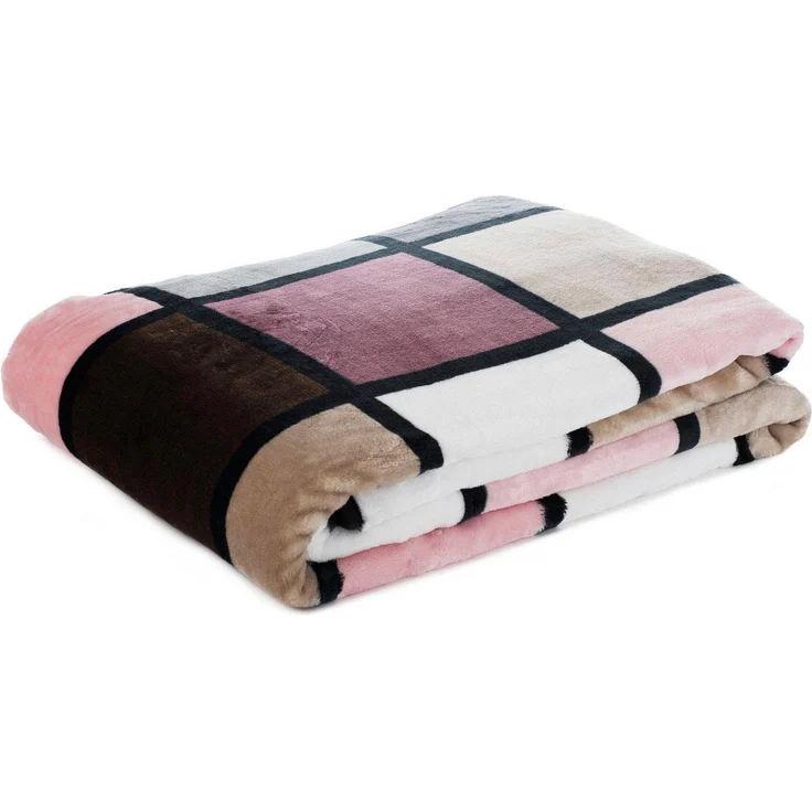 Gözze - Weiche Kuscheldecke, Cashmere Feeling, Hohes Stoffgewicht 500 g/m², Antigua, 150x200 cm - Altrosa/Taupe/Beere – Bild 3