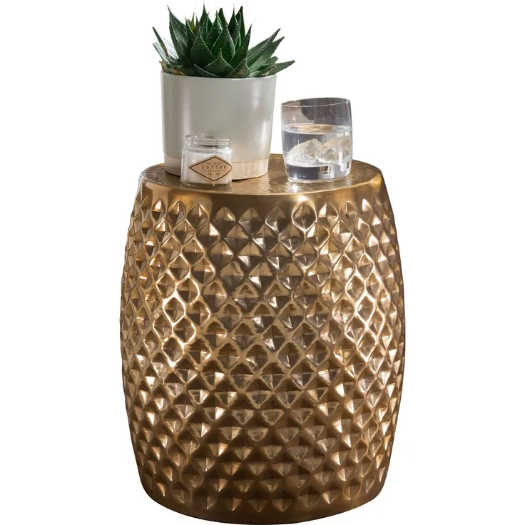 Wohnling 'SATI' Beistelltisch, Aluminium, gold, 32 x 42 x 32 cm, gold