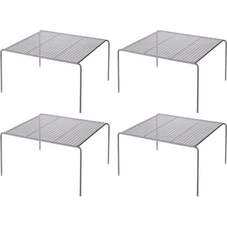 mDesign Geschirrablage Küchenregal Aufbewahrung Organizer 4er Set Metall Graphit