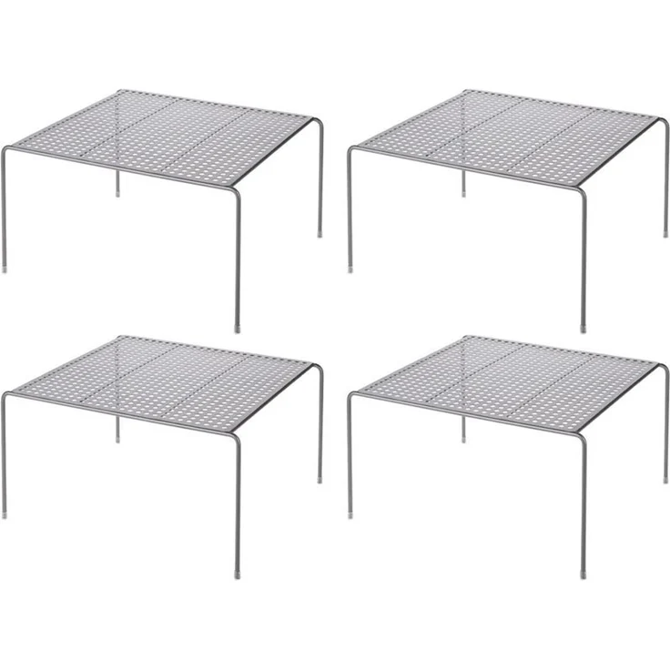 mDesign Geschirrablage Küchenregal Aufbewahrung Organizer 4er Set Metall Graphit – Bild 1