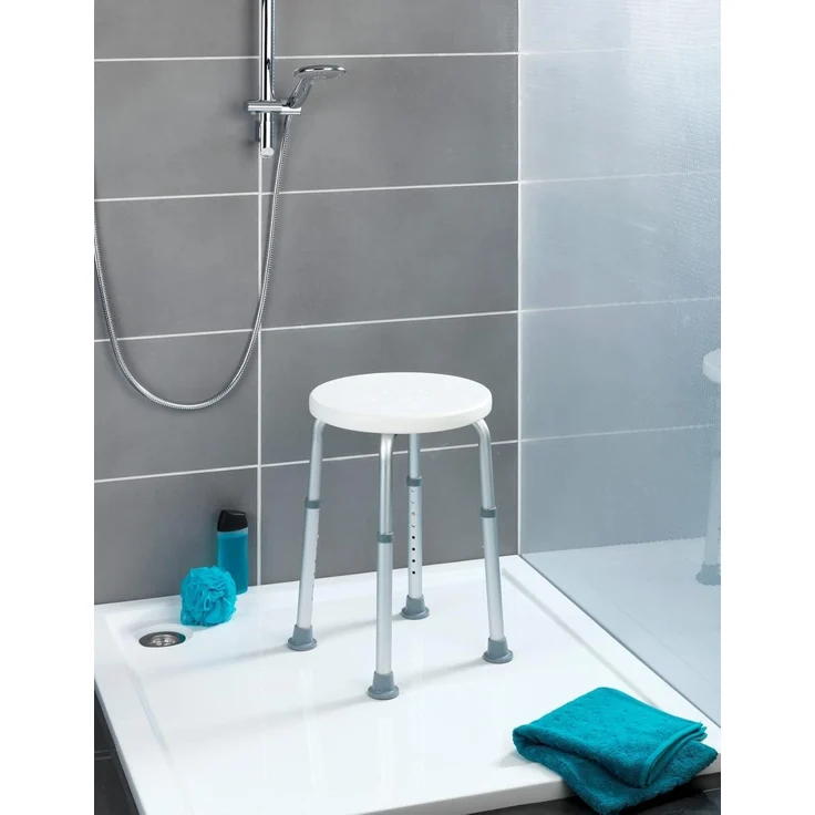 WENKO SECURA Badhocker, höhenverstellbar, 120 kg Tragkraft, für Dusche und Wanne – Bild 2