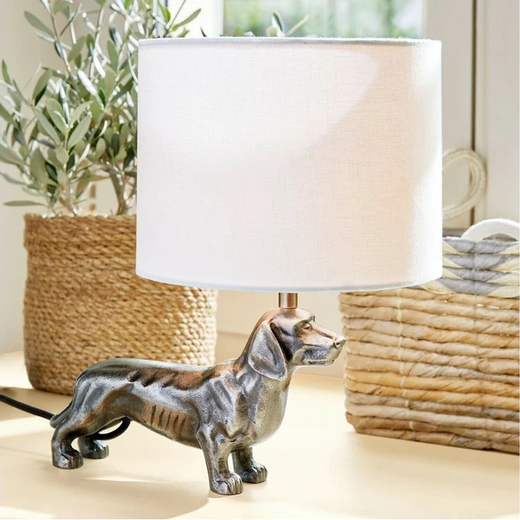 Mirabeau Tischleuchte Tischlampe Wendrel antiksilber/creme – Bild 3