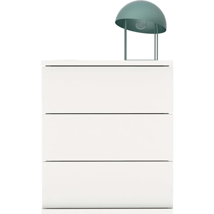Muebles Pitarch | Nachttisch 3 Schubladen mit Metallführungen, Weiß, 48,5 x 41 x 40 cm (Höhe x Breite x Tiefe), Kleine Kommode, Modern, Modell Dana – Bild 5