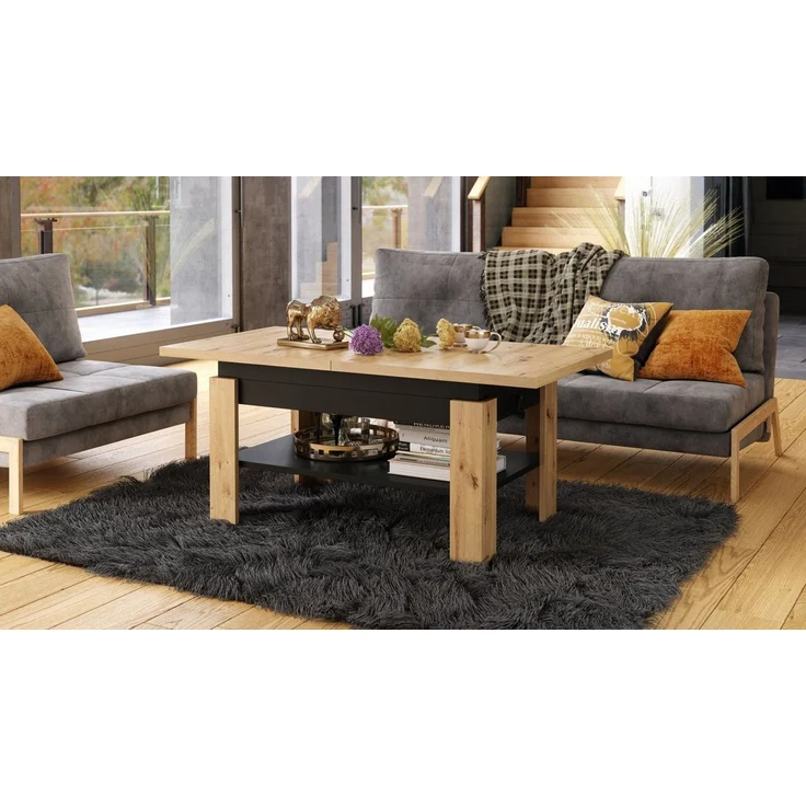 designimpex Couchtisch Design Rio stufenlos höhenverstellbar 55 - 67cm ausziehbar 130 - 170cm – Bild 3