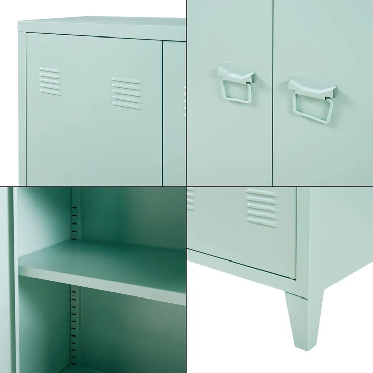Metallschrank Oripää 110x75x33 cm Pastellgrün [en. casa] – Bild 5