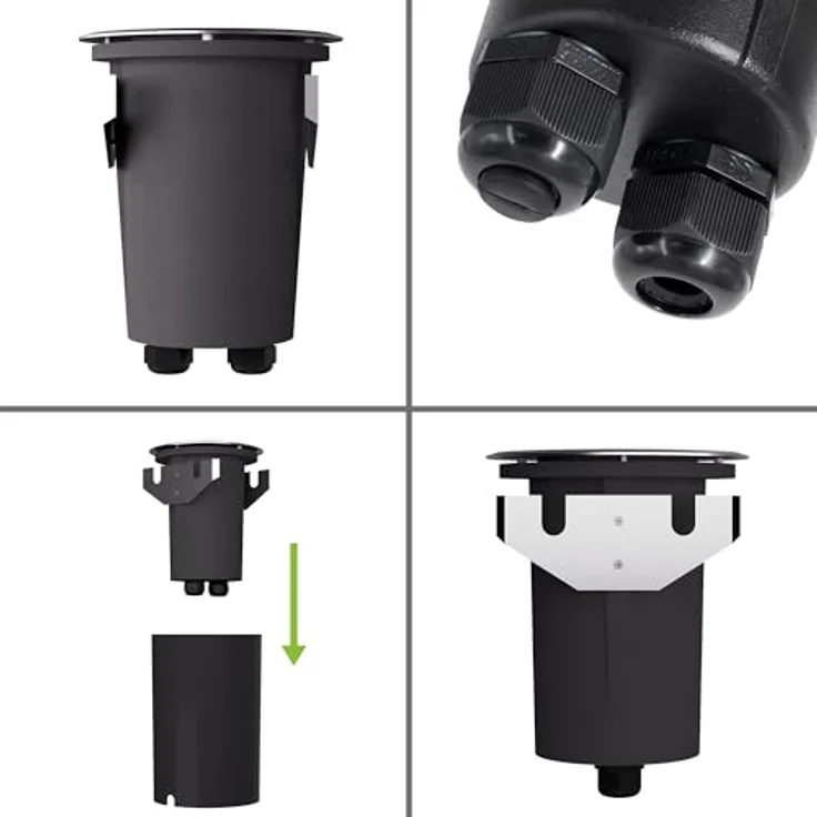 SSC-LUXon JUAVI Bodeneinbauleuchte schwarz, steuerbar per App & Sprache, befahrbar bis 2000 kg, Smart GU10 WLAN RGBW 4W dimmbar – Bild 4
