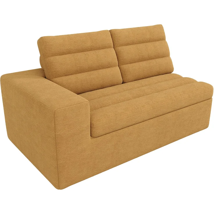 Ecksofa 253 x 161 x 89 cm in Orange, modulares Chenille-Sofa mit Hocker, rahmenlos und weich gepolstert – Bild 10