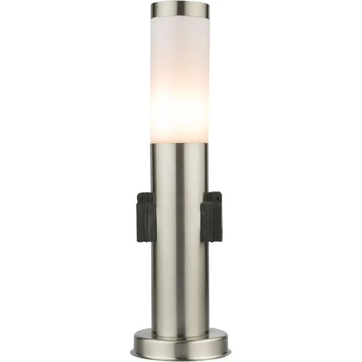 Stehlampe, 2x Steckdose, Edelstahl, H 45 cm, BOSTON – Bild 8