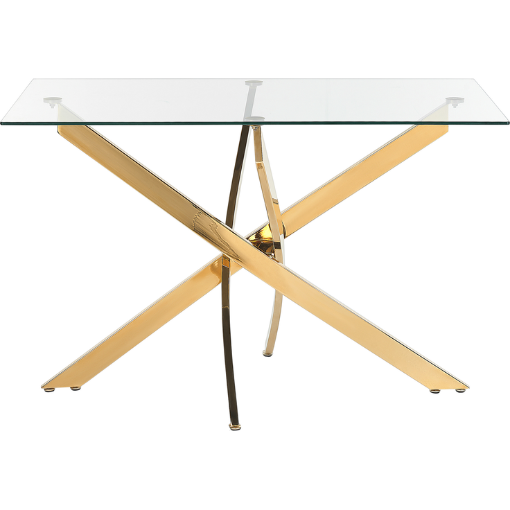 Esstisch MARAMO 120 cm 70 cm Sicherheitsglas Gold – Bild 4