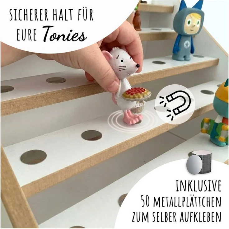 Holzura Kinderregal Tonie Regal für IKEA KALLAX – magnetisch – für ca. 50 Toniefiguren – Bild 4