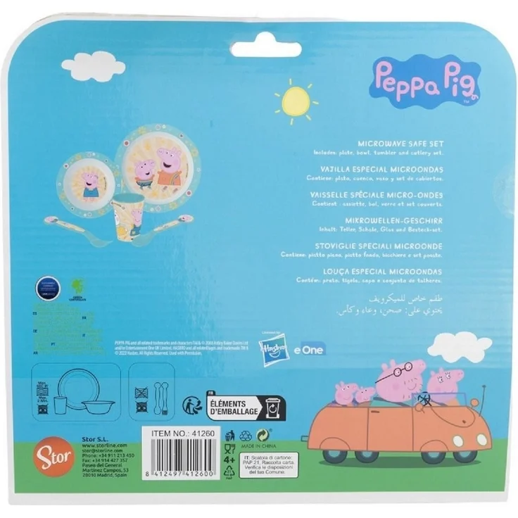 Peppa Pig Teller-Set –Mikrowellengeeignet 5-teiliges Kindergeschirr mit rutschfestem Boden – Bild 2