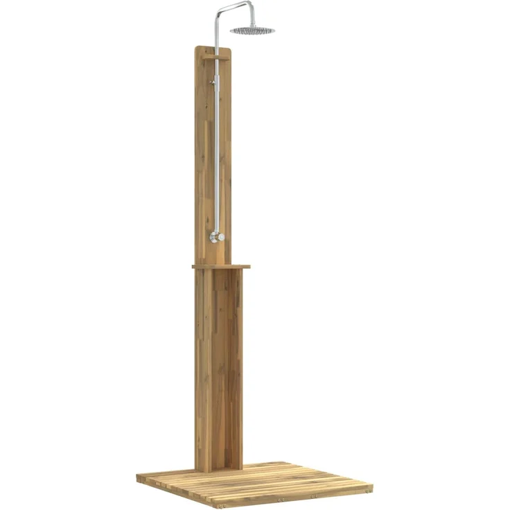 vidaXL Gartendusche 217 cm Massives Akazienholz und Edelstahl 903111 – Bild 2