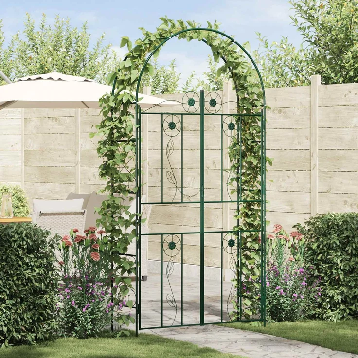 vidaXL Gartenbogen Uni Grün 115 x 37 x 226 cm 42021349 – Bild 1