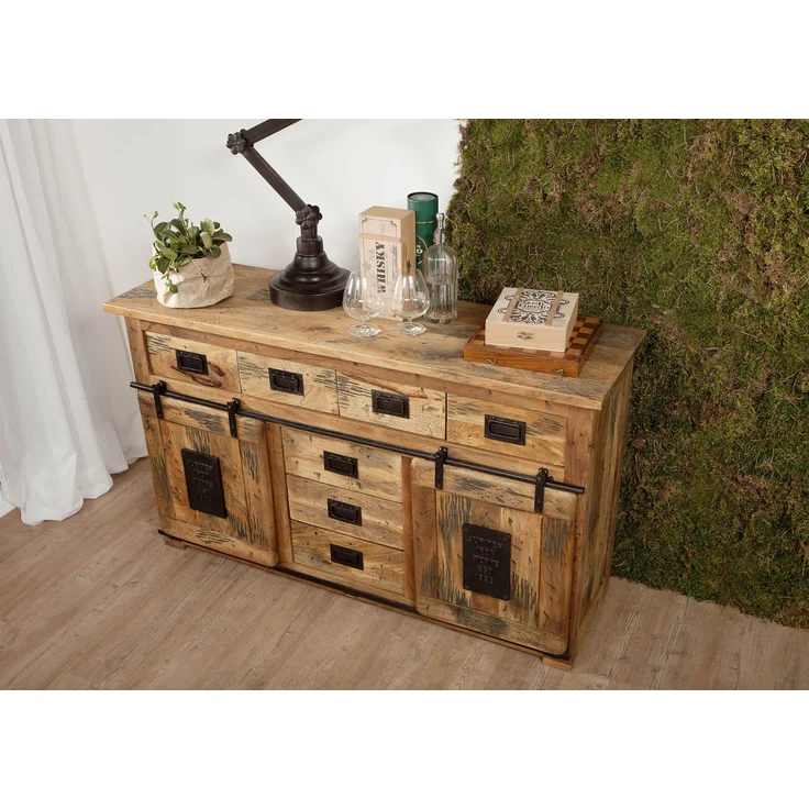 Sideboard Mango 150x45x90 natur lackiert RAILWAY #119 – Bild 2