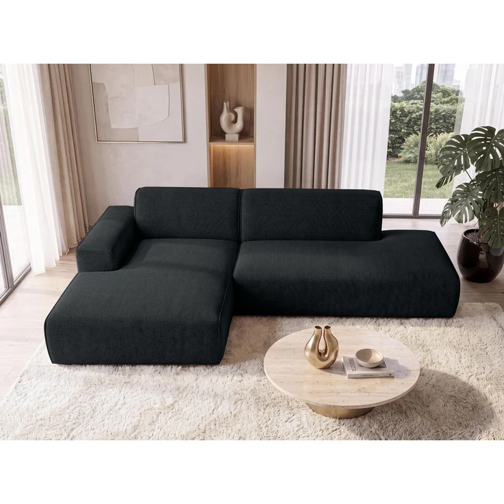 AX LIVING Ecksofa Modern Didim Duo 284 cm Dunkelgrau Chenille Sofa L – Bild 2