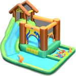 Hüpfburg mit Gebläse Aufblasbarer Wasserrutschen-Park mit Rutsche 368 x 303 x 230 cm Bunt