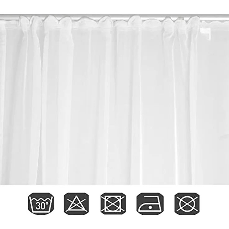 Haus und Deko Gardine Voile Dekoschal Gardine Emotion weiß Organza Vorhang Kräuselband weiß (1 St), Kräuselband, transparent, Polyester – Bild 7