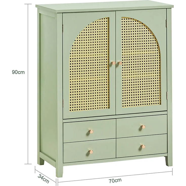 SoBuy FSB72-GR Schuhschrank, MDF, Lackiert, Grün, 70 x 90 x 34 cm – Bild 3