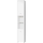 Casaria Hochschrank Neapel Badezimmerhochschrank 30 cm Breit mit 2 Türen Bad Schrank Schmal Weiß