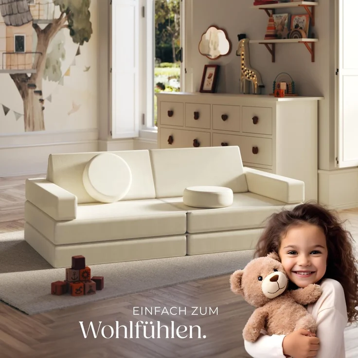 tectake Kindersofa Spielsofa, 8-teilig, flexible Anordnung – Bild 8