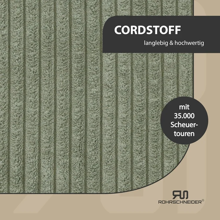 Rohrschneider Tiersofa Hundesofa Cord hoher Rand, waschbarer Bezug 4 Farben, robuster Cordstoff aus 100% Polyester, inkl. 2x Dekokissen – Bild 4