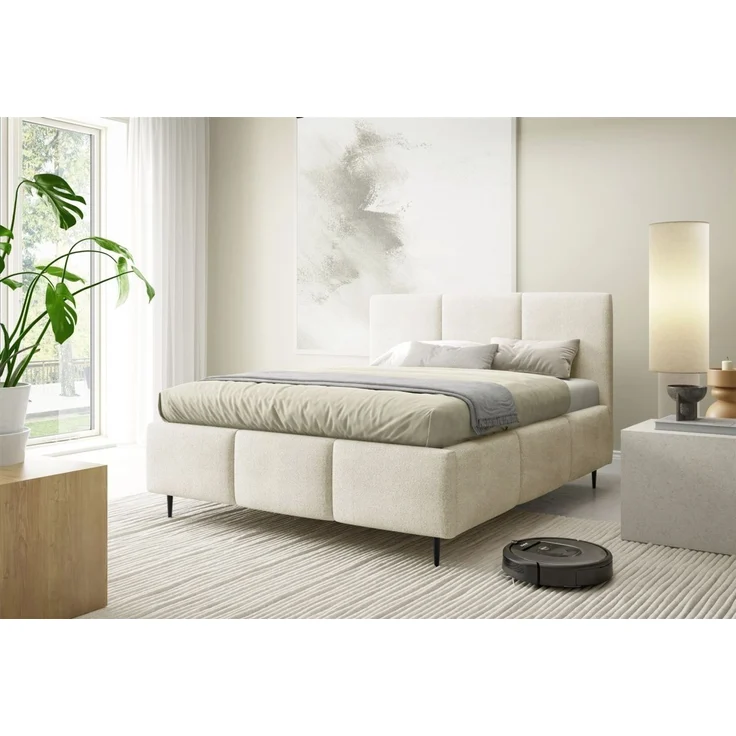 Polsterbett Schlafzimmerbett MIAMI Komplettset 140x200 cm in Stoff Coral Ecru – Bild 1