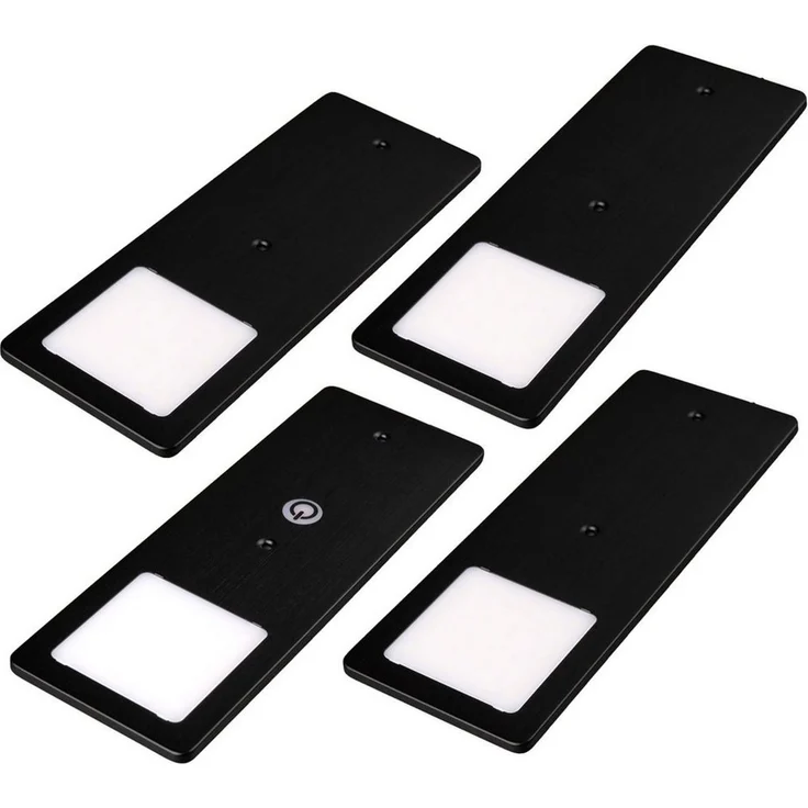 kalb LED Unterbauleuchte schwarz 5W- sehr flache Küchenleuchte mit Touch-Dimmfunktion, 4er Set warmweiß, warmweiss – Bild 1