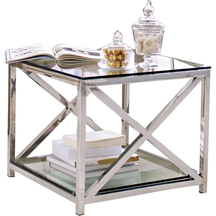 Mirabeau Beistelltisch Beistelltisch Stamford silber/klar – Bild 1