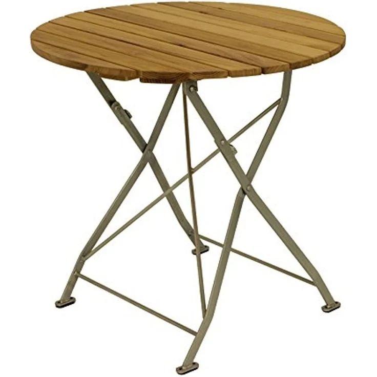 DEGAMO PASSAU Garnitur 3-teilig, Metall + Robinie, verzinkt/natur, Tisch 77cm rund – Bild 4
