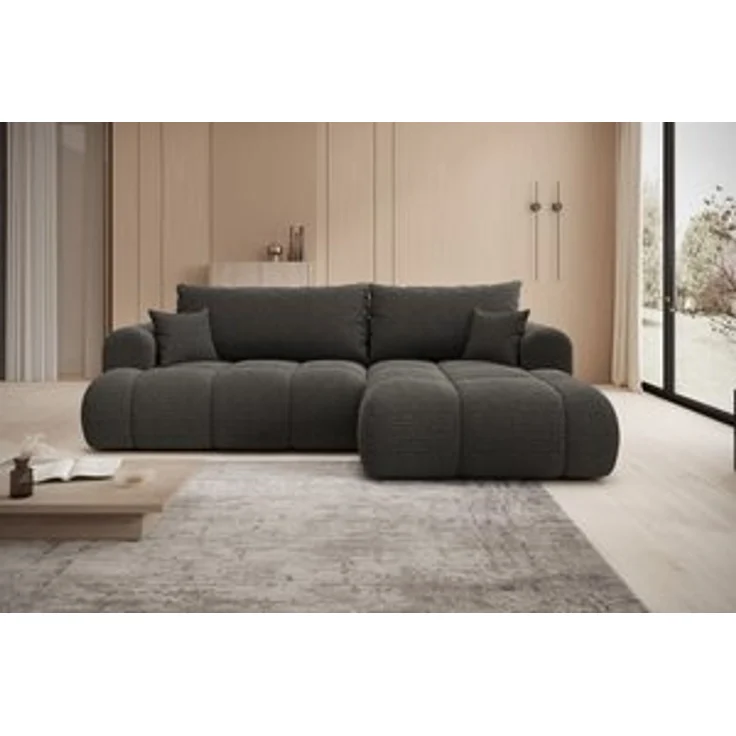 thematys Ecksofa TREVIO 260 x 165 cm, mit Schlaffunktion, mit Bettkasten, Dunkelgrau (Fredo 40), Ausrichtung rechts – Bild 7