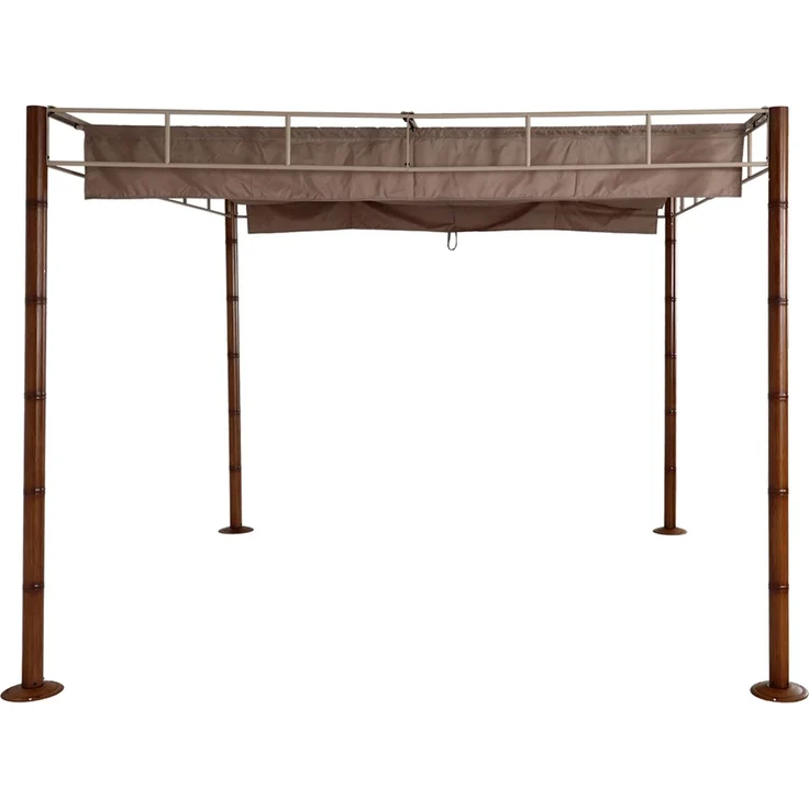 Mendler 'HWC-L42' Pergola, stabiles 7cm-Metall-Gestell taupe / braun, 3x3 m – Bild 8
