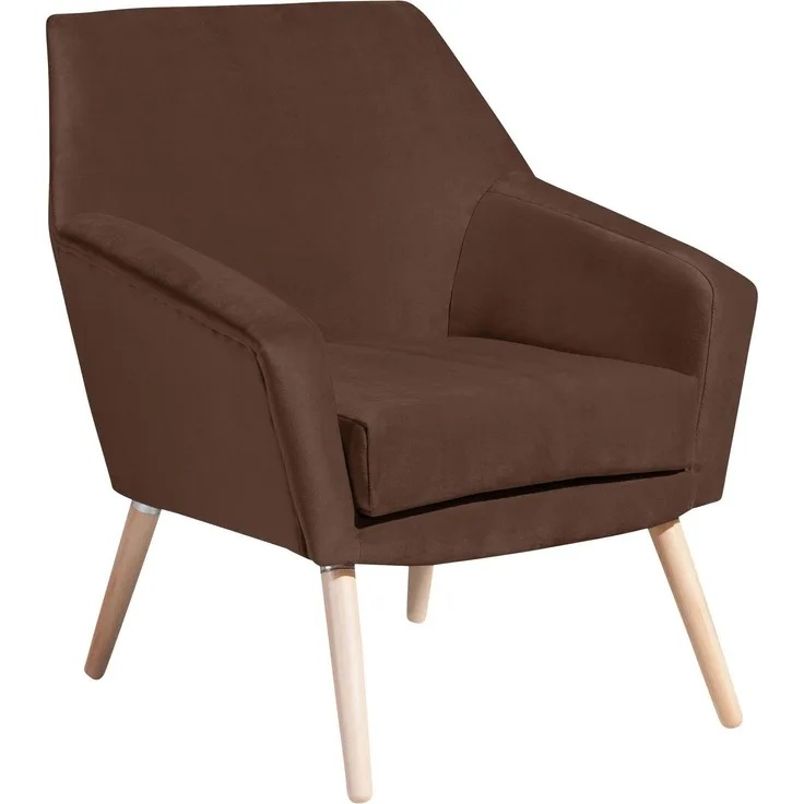 Sessel Kachka Bezug Samtvelour Buche natur / braun 21049
