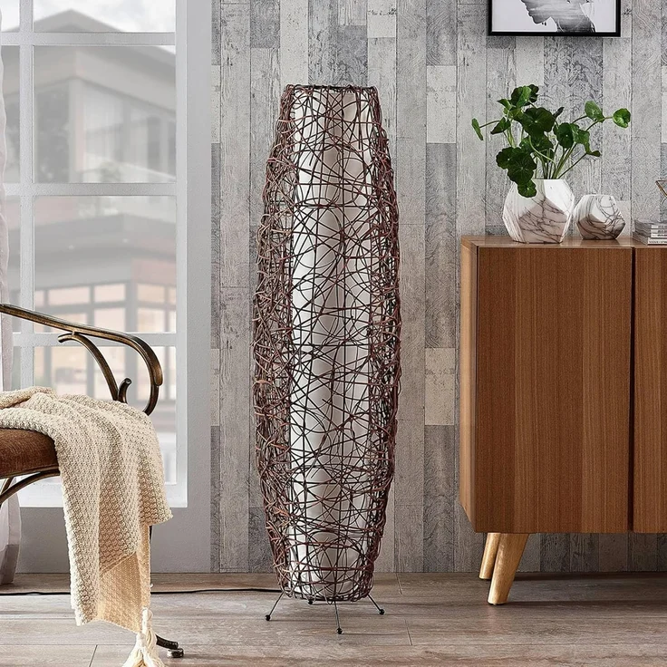 Lindby Stehlampe Nias, Holz Braun IP20, 2 x 10 W LED – Bild 3