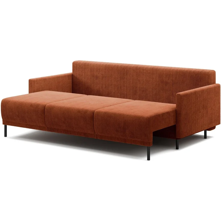 Selsey 'Hamiel' 3-Sitzer Sofa mit Schlaffunktion und Bettkasten, Cord, Kupferrot – Bild 7