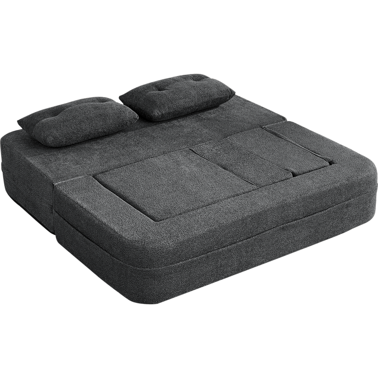 ZUBALIYA SchlafSofa mit breiten Armlehnen, modular aufgebaut, ohne aufwendige Montage, für Wohnzimmer und Apartments, Dunkelgrau – Bild 17