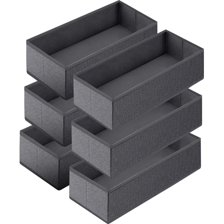 Sekey Schubladen Organizer aus Vliesstoff Faltbare Aufbewahrungsbox für Schrank und Kleiderschrank 22 x 51 x 11 cm 6 Stück – Bild 1