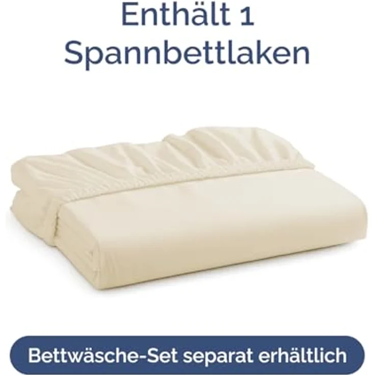 Spannbettlaken 135x190 cm Cremeweiß - 30cm (12") Tiefe Tasche - Premium Mikrofaser Spannbetttuch - Weich, Knitter- und Bügelfrei - Atmungsaktiv, Hypoallergen und Oeko-TEX Standard 100 Zertifiziert – Bild 4