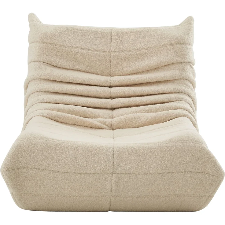 Lounge-Sofa aus Teddy-Velours mit hochdichter Polsterung, ergonomisch, 110x85x79 cm, Beige – Bild 9